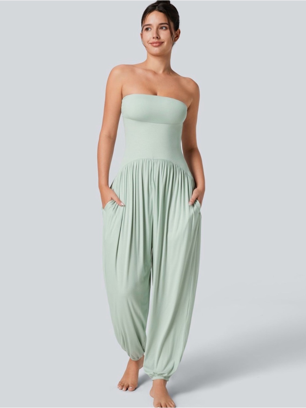 FREE PEOPLE BEACH MORA JUMPSUIT MINT GREEN LARGE